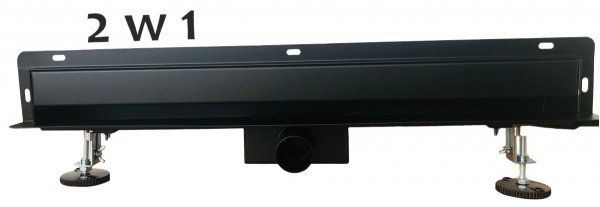 AQUALine - Odpływ liniowy ścienny czarny/black 2w1 pod płytkę Rozmiar 80cm S04BK800