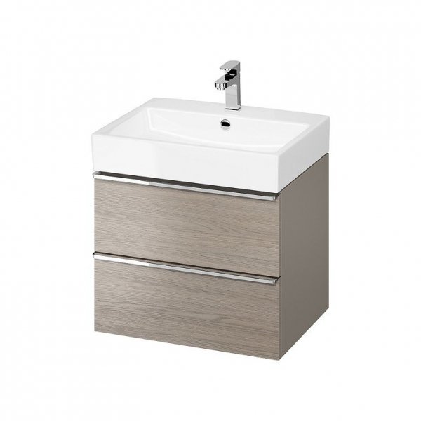 CERSANIT -  Set B608 VIRGO 60 szary (szafka + umywalka), chromowane uchwyty  S801-428