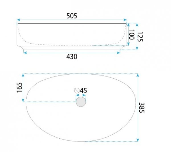 REA - Umywalka nablatowa SABINA 50