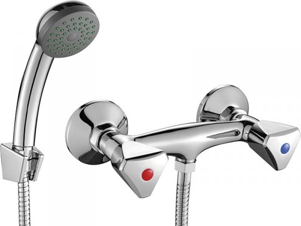 KUCHINOX - Bateria natryskowa NORM ścienna z zestawem natryskowym  BQN_041D
