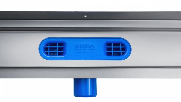 OKEDA Przyścienny odpływ liniowy OKEDA® PRIME LINE™ - BLACK GLASS - CZARNE SZKŁO 100cm 21100.06