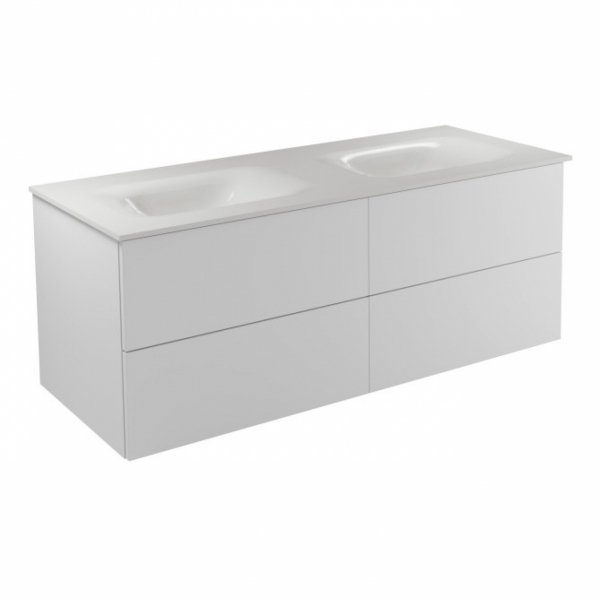BESCO Szafka Akya Classic Biały Połysk 131 z umywalką biały połysk + klik-klak biały #KAC-131-PMW
