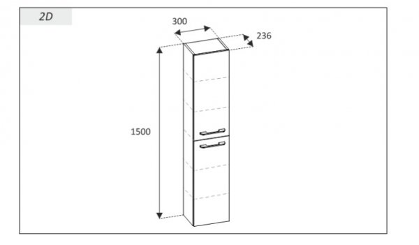 AQUAFORM - słupek wiszący dwu drzwiowy MADRID fume matt  AQ.401-164365