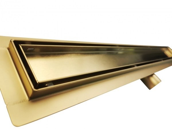 AQUALine - Odpływ liniowy posadzkowy złoty/gold 2w1 pod płytkę 110cm L04GL