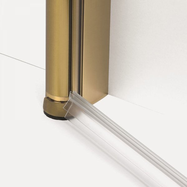 NEW TRENDY Kabina prysznicowa NEW SOLEO GOLD BRUSHED 1D prostokątna U 70x100x195 szkło czyste 6mm Active Shield 2.0 - wsp. równoległy K-4173-WP