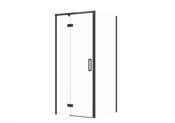 CERSANIT - Set C99 - Kabina prostokątna LARGA na zawiasach 80x90X195  LEWA  Czarna szkło transparentne  S601-301