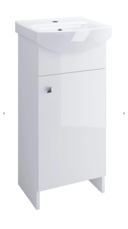 MITO - Set C11: zestaw szafka 40 cm BASIC biała + umywalka meblowa CERSANIA biały połysk  S801-536