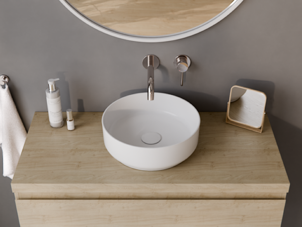 BESCO Umywalka nablatowa Clea Cera-Line 34,5 White UNC-35-CLB