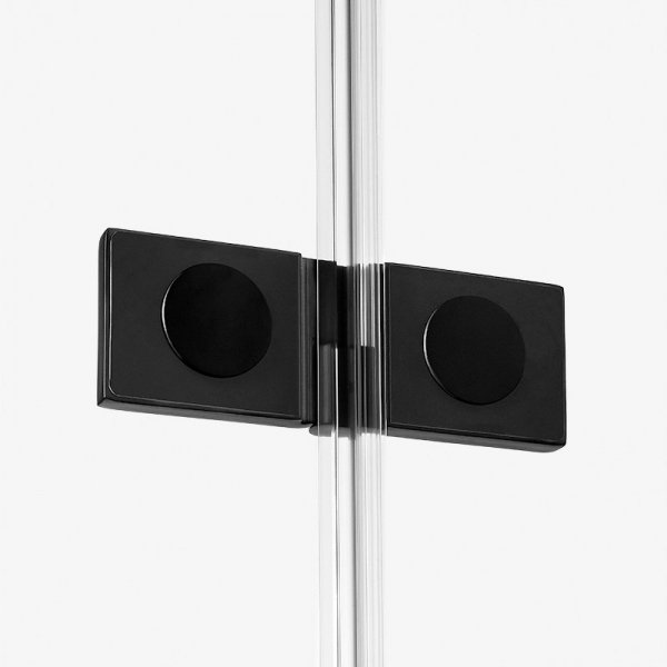 NEW TRENDY Kabina prysznicowa przyścienna drzwi uchylne REFLEXA BLACK 110x100x200 POLSKA PRODUKCJA 
