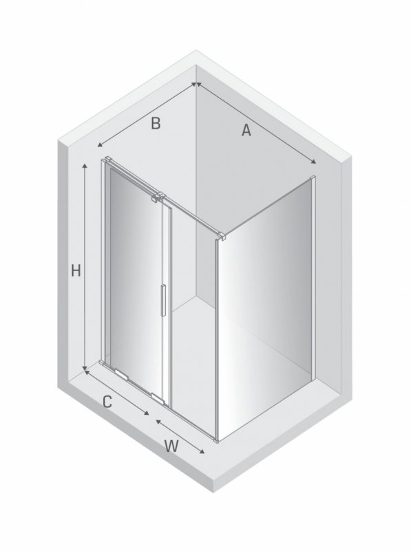 NEW TRENDY Kabina prysznicowa Smart, drzwi przesuwne 140x100x200 EXK-4042