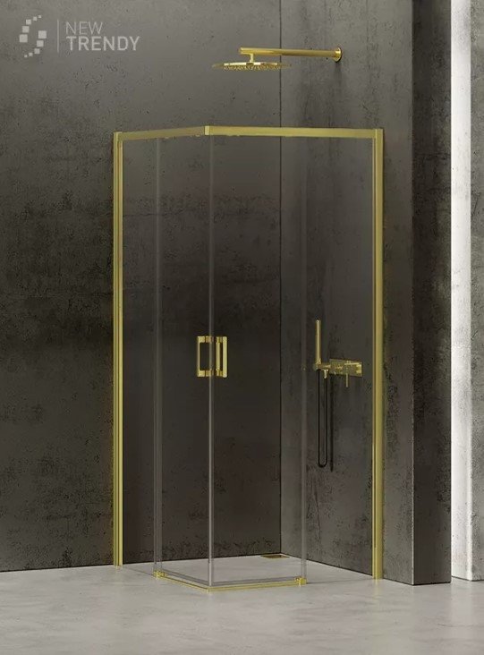 NEW TRENDY Kabina prysznicowa drzwi podwójne przesuwne PRIME LIGHT GOLD 90x110x200 D-0418A/D-0423A