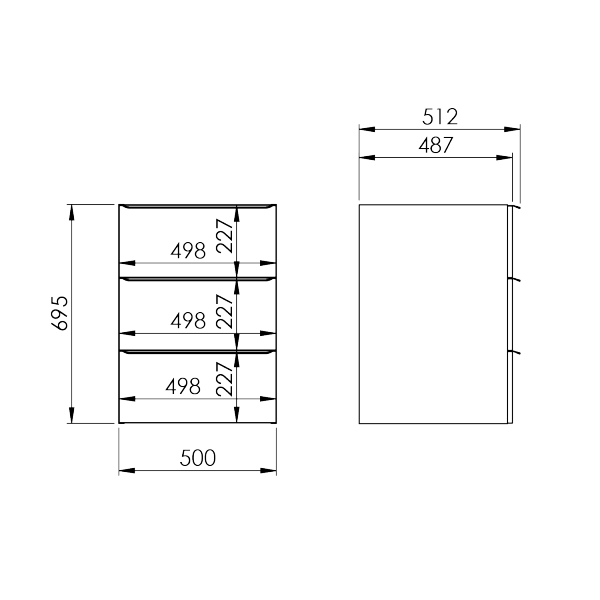 ELITA SZAFKA KOMODA LOFTY 50 3S BLACK MATT 168306/RE080500127160