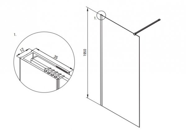 DEANTE - Ścianka prysznicowa PRIZMA walk-in 80 cm chrom KTJ_038P