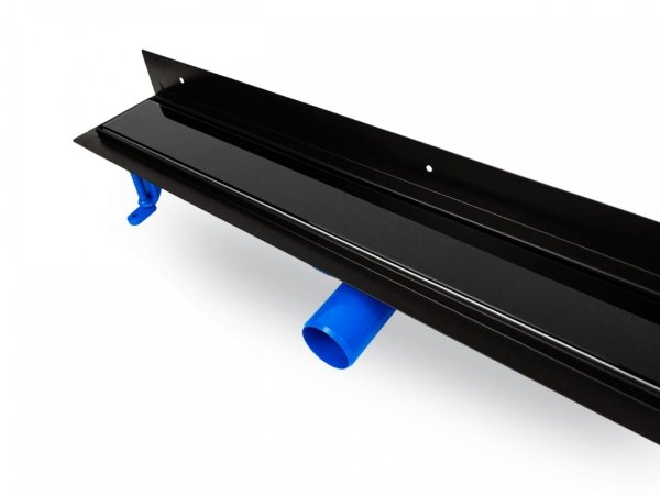 OKEDA Czarny przyścienny odpływ liniowy OKEDA® PRIME LINE™ - BLACK GLASS - RUSZT CZARNE SZKŁO 60cm 21600.06.BLACK