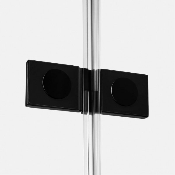 NEW TREDNY Drzwi wnękowe REFLEXA BLACK 1D P 120x200 szkło czyste 6mm Active Shield 2.0 EXK-4907
