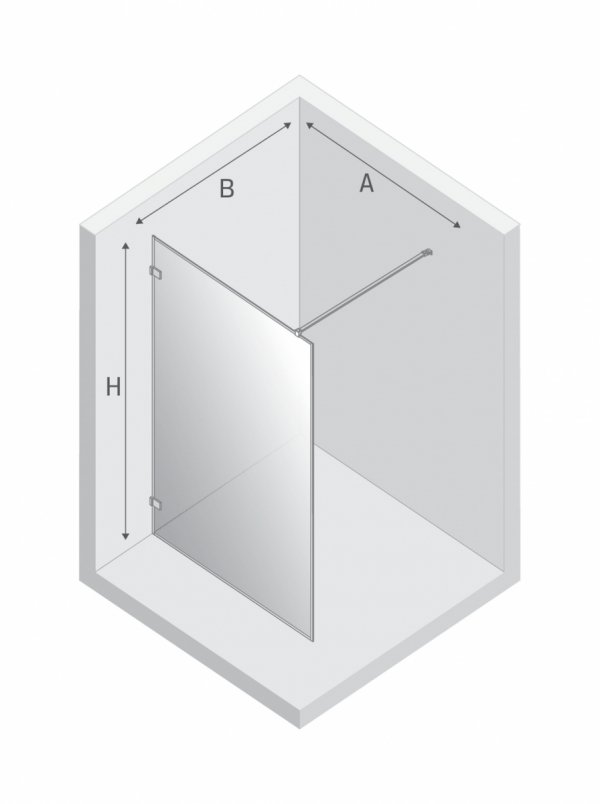 NEW TRENDY Kabina prysznicowa walk in Avexa White, jednoelementowa 90x200 Grubość szkła 8mm EXK-2930