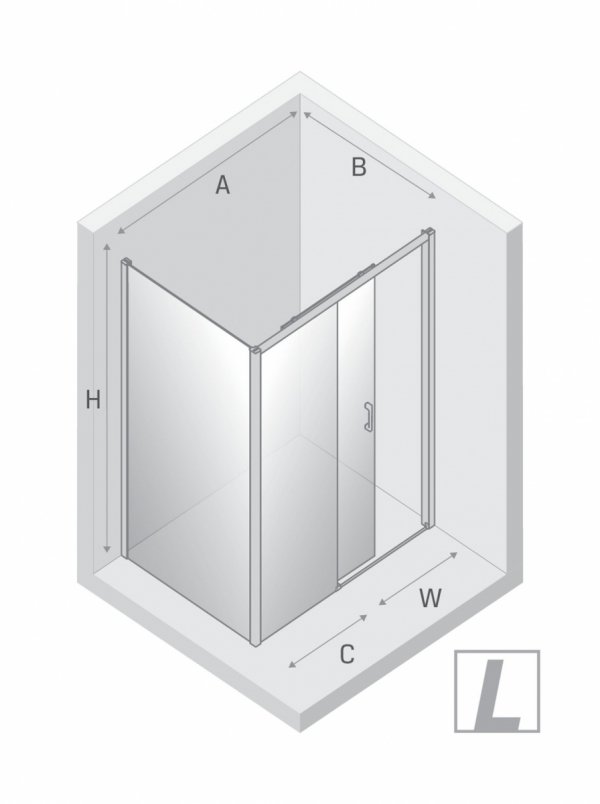 NEW TRENDY Kabina prysznicowa PRIME GUNMETAL BRUSHED 1D prostokątna L 120x70x200 szkło czyste 6mm Active Shield 2.0 K-4804