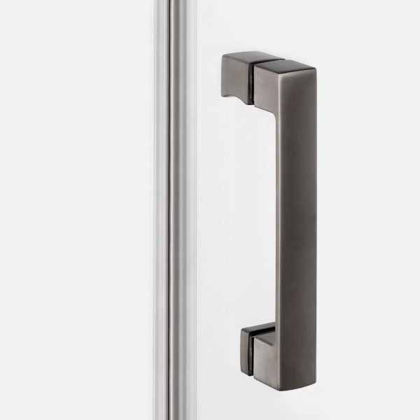 NEW TRENDY Drzwi wnękowe NESTA GUNMETAL BRUSHED 1D P 90x200 czyste 6mm Active Shield 2.0 D-0930A