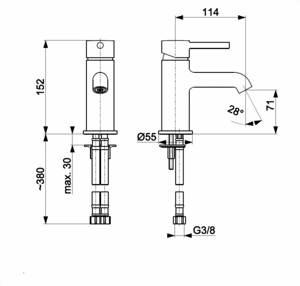 ARMATURA KRAKÓW KFA Bateria umywalkowa MOZA WHITE 5032-815-44