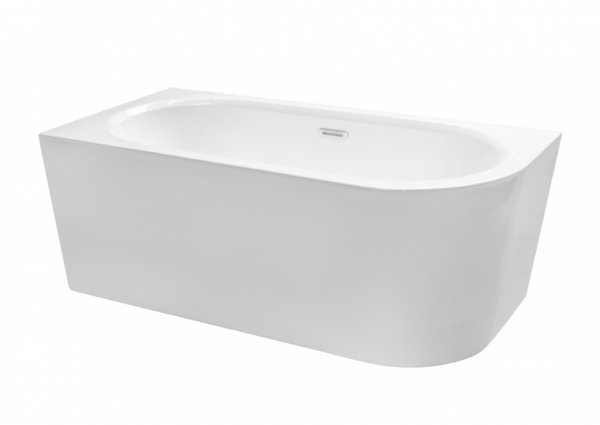 BESCO Wanna wolnostojąca Avita A-line 160 P + syfon klik-klak gun metal z przelewem slim #WAA-160APGS