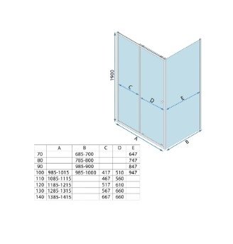 REA - Kabina Prysznicowa PRIMO SLIDE CHROM uchylne drzwi 140 + ścianka 70