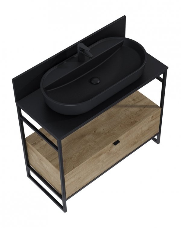 ELITA UMYWALKA BABETTE 82x42 NABLATOWA, CERAMICZNA BLACK MATT 145105/RE040820017160
