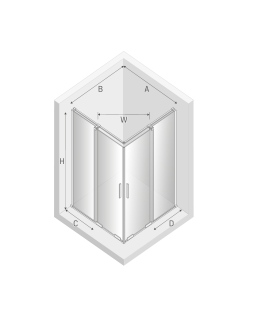 NEW TRENDY Kabina prysznicowa drzwi podwójne przesuwne SMART 90x100x200 EXK-4061