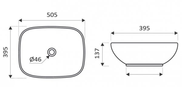AQUAFORM - umywalka nablatowa AVILA owalna 50,5x39,5 cm, kolor biały AQ.448-0271150