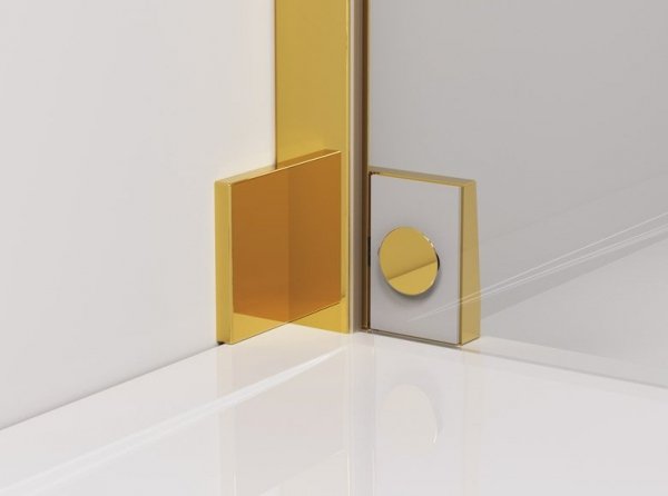 NEW TRENDY - Kabina prysznicowa prostokątna AVEXA GOLD BRUSHED EXK-1752/53 Złote Profile 100x70x200