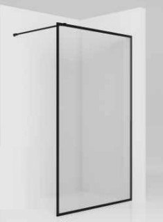 GAMA - ścianka prysznicowa TEINE 110 typu Walk-In szkło transparentne 6mm profil CZARNY  KN-02-W-33-110