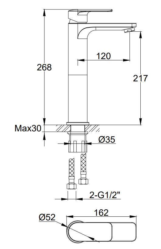 Kohlman Bateria umywalkowa TEXEN QB170T