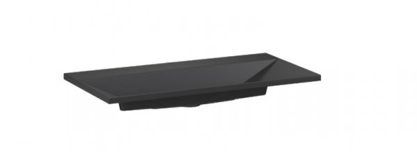 KROFAM - Umywalka kwarcowa EDGE 90cm z otworem na baterię, czarny  ED 9046-O-45