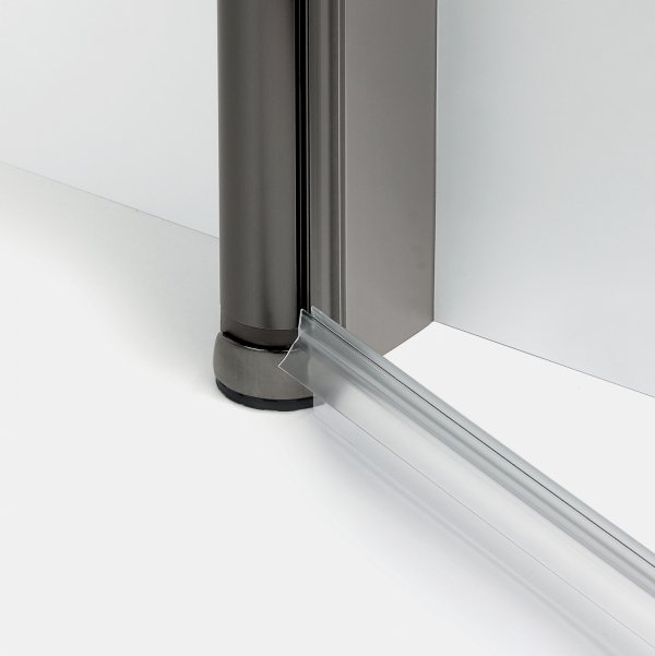 NEW TRENDY Kabina prysznicowa NEW SOLEO GUNMETAL BRUSHED 2D prostokątna U 70x80x195 szkło czyste 6mm Active Shield - wahadłowe K-2174