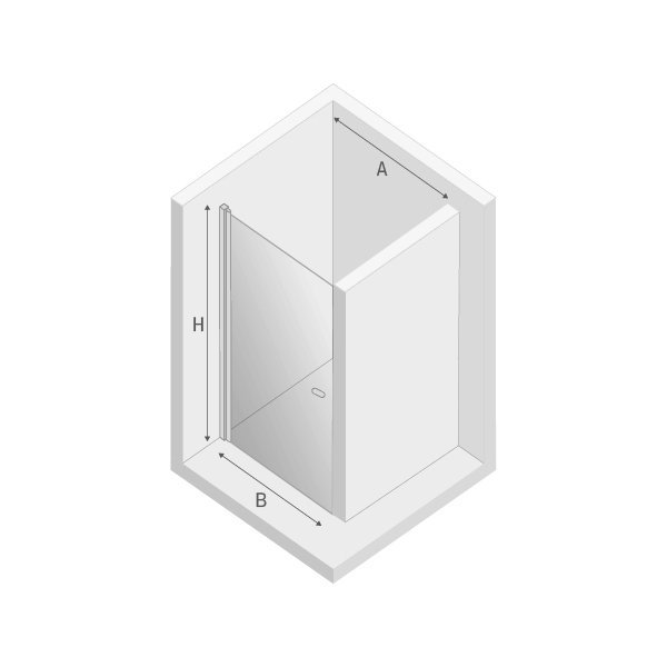 NEW TRENDY Drzwi wnękowe prysznicowe otwierane na zewnątrz i do wewnątrz NEW SOLEO BLACK 100x195 D-0212A