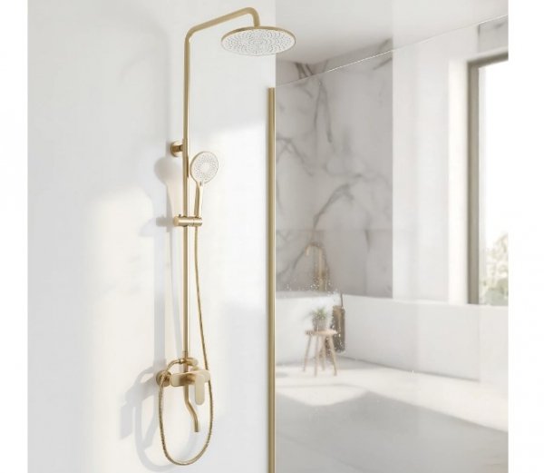 REA - Zestaw natryskowy DROP Złoty Szczotkowany