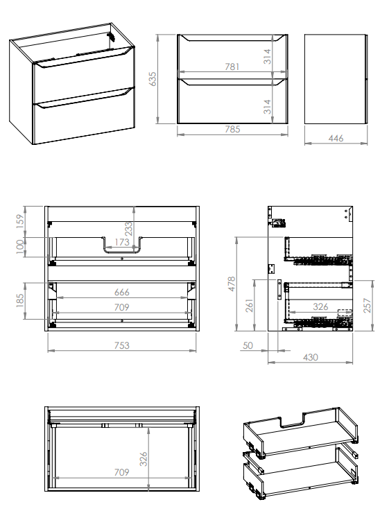 ELITA SZAFKA 78.5 x 63.5 x 44.2 HELO 80 2S WHITE HG PDW RE010800208060
