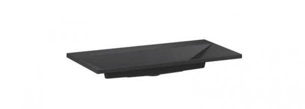 KROFAM - Umywalka kwarcowa EDGE 90cm bez otworu na baterię, czarny  ED 9046-45