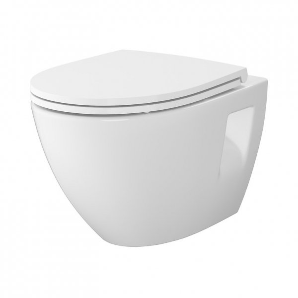 CERSANIT - Set C458 - miska zawieszana MODUO PLUS OVAL CleanOn z deską duroplastową Slim  S701-970