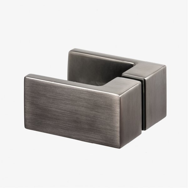 NEW TRENDY Kabina prysznicowa AVEXA GUNMETAL BRUSHED 1D pięciokątna asymetryczna L 100x80x200 szkło czyste 6mm Active Shield 2.0 - drzwi lewe EXK-3837