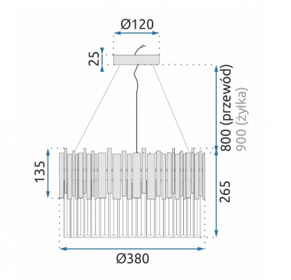 TOOLIGHT Lampa sufitowa kryształowa APP601-C Złota