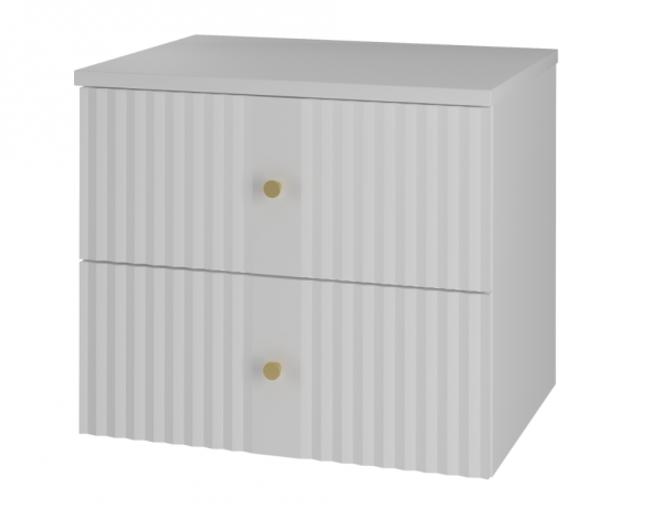 MEGSTYL Szafka pod Umywalkę z Blatem 2S 60cm Biały Mat Zestaw-1 XILO-0000-0128