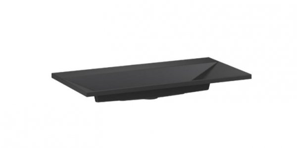 KROFAM - Umywalka kwarcowa EDGE 70cm z otworem na baterię, czarny  ED 7046-O-45
