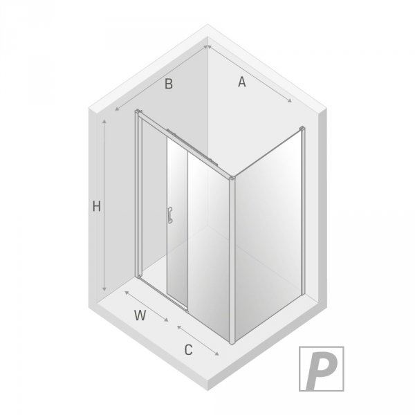 NEW TRENDY Kabina prysznicowa przesuwna PRIME WHITE 110x70x200 K-1360/K-1388