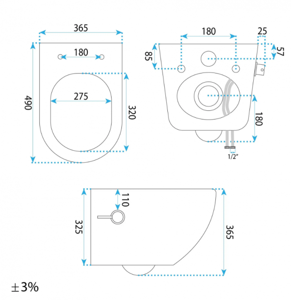 REA Misa WC podwieszana REA Carlo Lux Rimless z funkcją bidetu