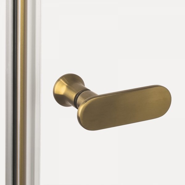 NEW TRENDY Kabina prysznicowa NEW SOLEO GOLD BRUSHED 2D prostokątna U 100x100x195 szkło czyste 6mm Active Shield 2.0 - z el. stałym K-4243