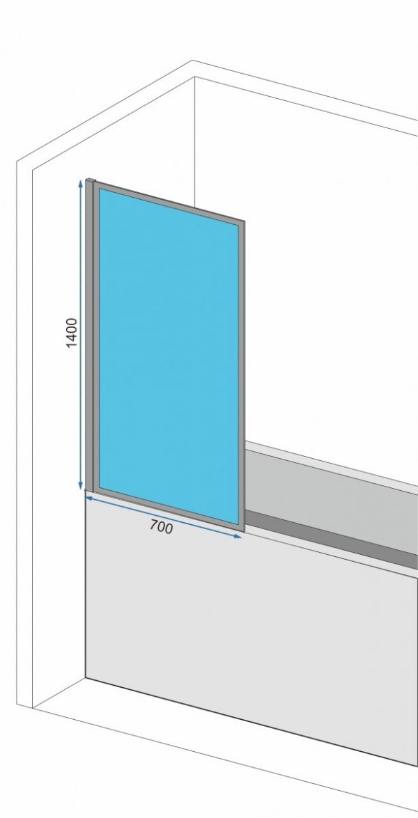 REA - Parawan nawannowy LAGOS-1 FIX BLACK 70cm STAŁY