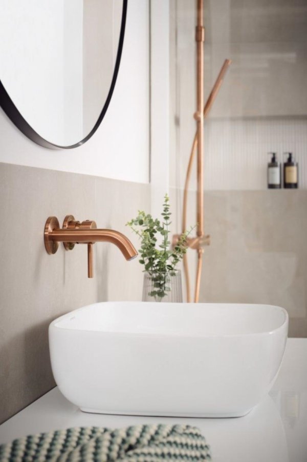 ARMATURA KRAKÓW KFA Bateria umywalkowa podtynkowa MOZA BRUSHED ROSE GOLD/MIEDŹ SZCZOTKOWANA 5039-810-34