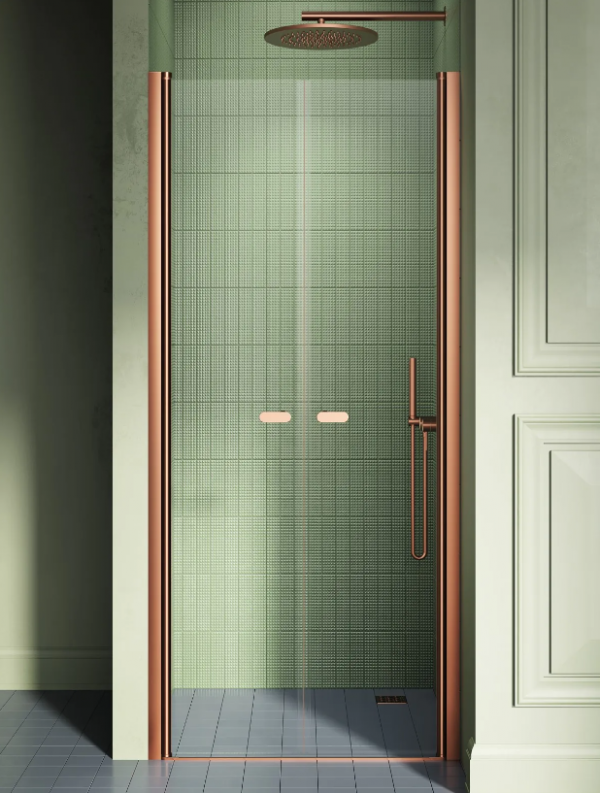 NEW TRENDY DRZWI WNĘKOWE NEW SOLEO 70x195 COPPER BRUSHED, wahadłowe, podwójne D-0493A