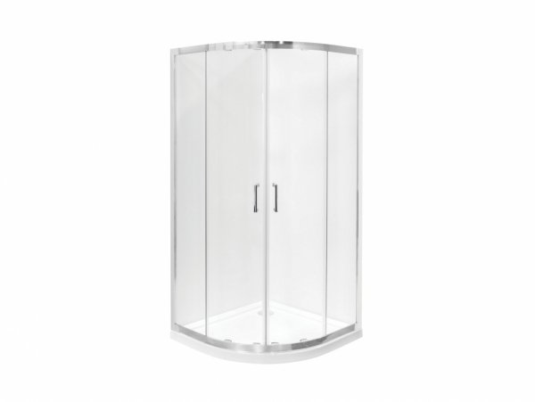 BESCO Kabina prysznicowa półokrągła Modern Chrom 80 x 190 szkło mrożone MP-80-190-M