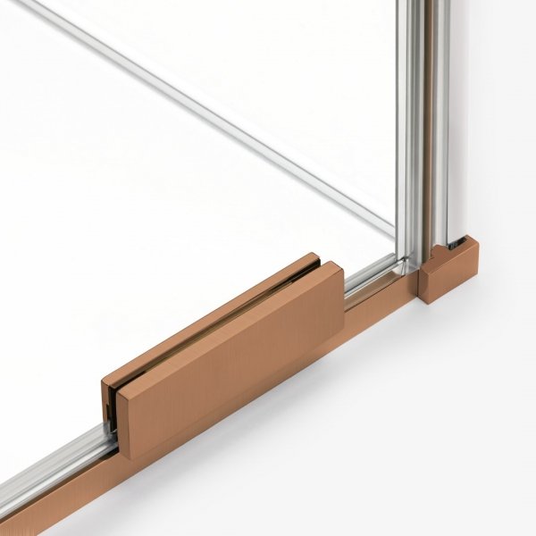 NEW TRENDY Drzwi wnękowe SMART COPPER BRUSHED 2D U 140x200 szkło czyste 8mm Active Shield 2.0 EXK-7662